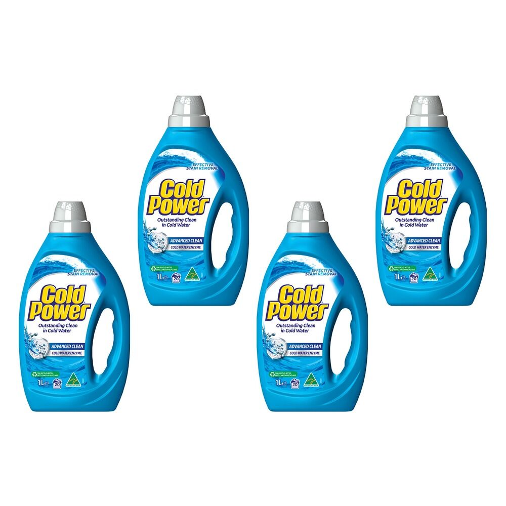 Cold Power Advanced Clean Cold Water Enzyme Liquid Laundry Bundle of 4