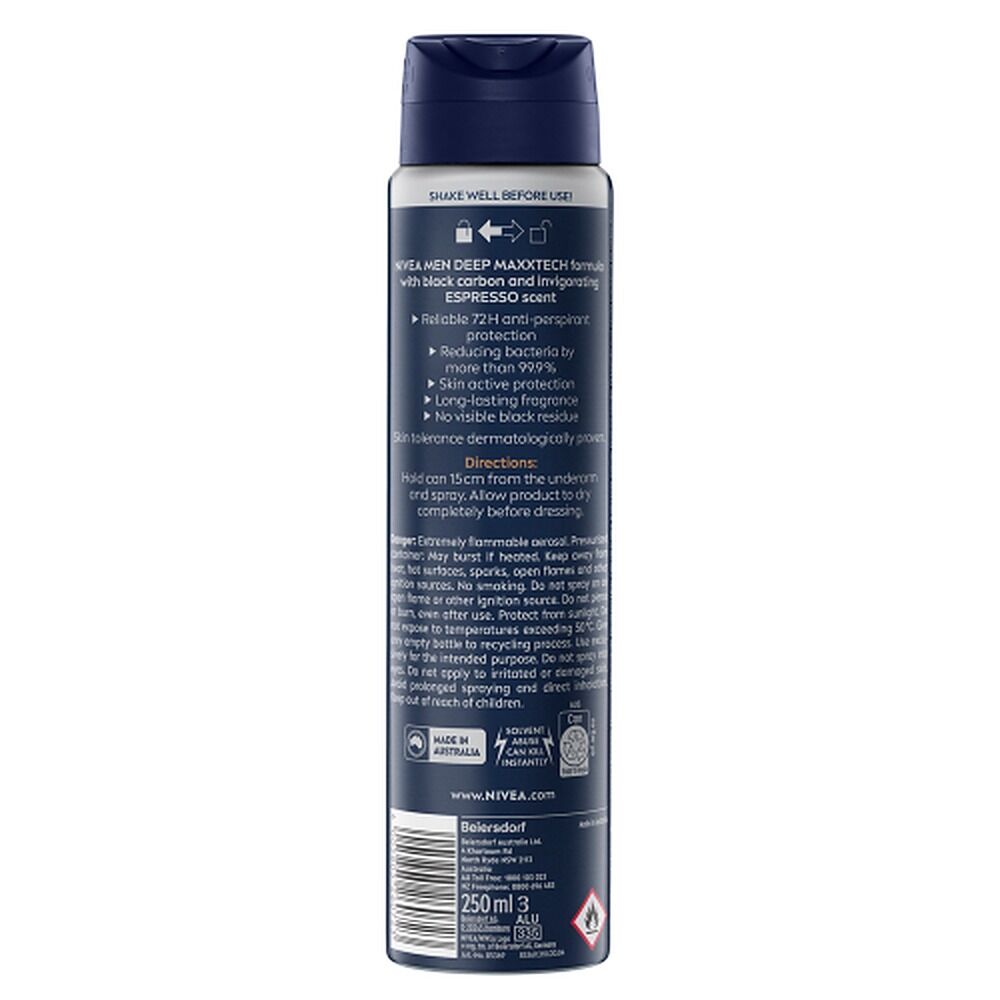 Nivea Men Deep Espresso 72H Anti-Perspirant 250mL x 6