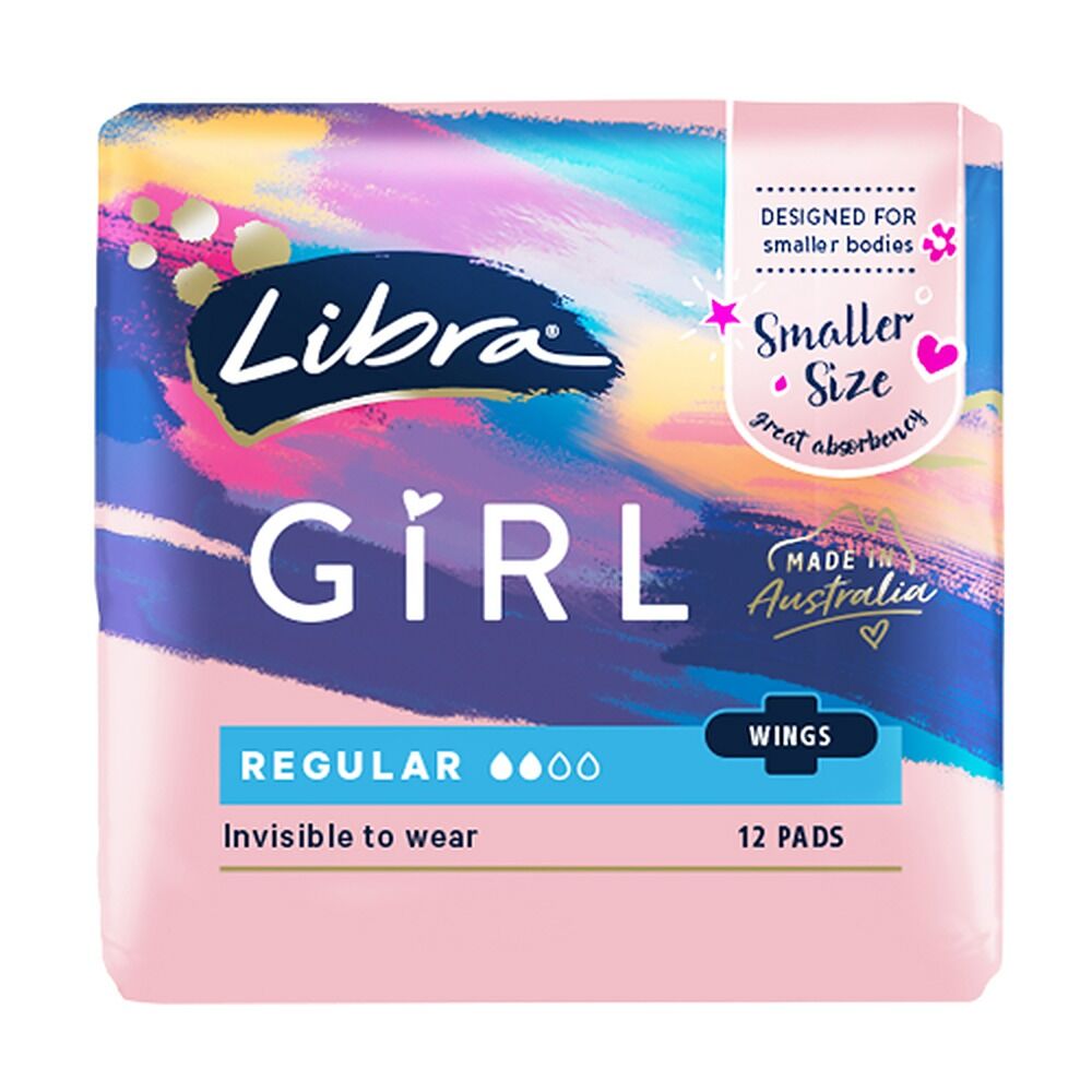 Libra Girl Regular Pads with Wings 12 Pack x 6
