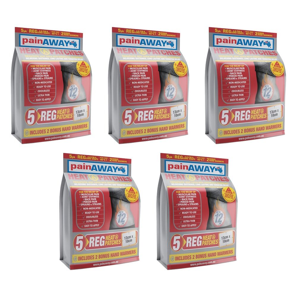 Pain Away Heat Patches Regular, 5 Patches Pack of 5