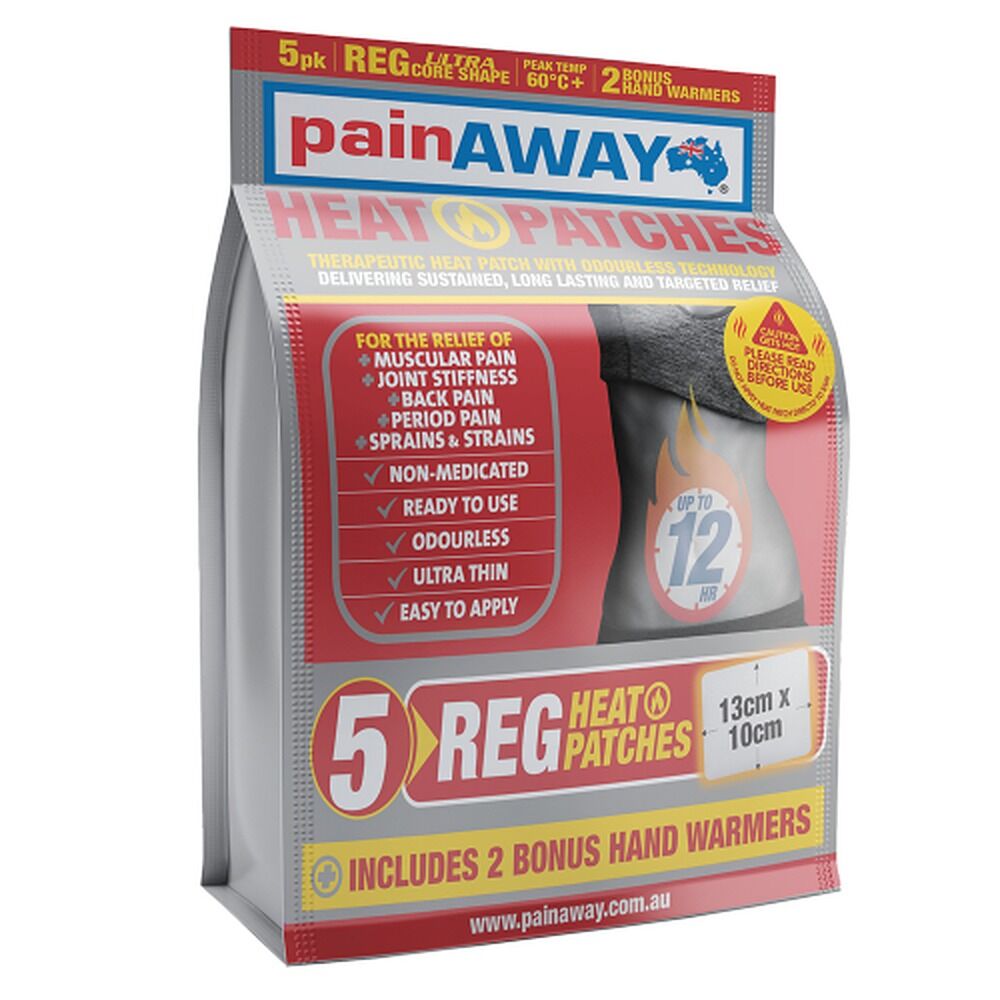 Pain Away Heat Patches Regular, 5 Patches