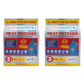 Pain Away Heat Patches XL, 3 Pack Bundle of 2