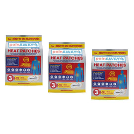 Pain Away Heat Patches XL, 3 Pack Bundle of 3