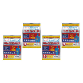 Pain Away Heat Patches XL, 3 Pack Bundle of 4