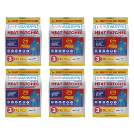 Pain Away Heat Patches XL, 3 Pack Bundle of 6