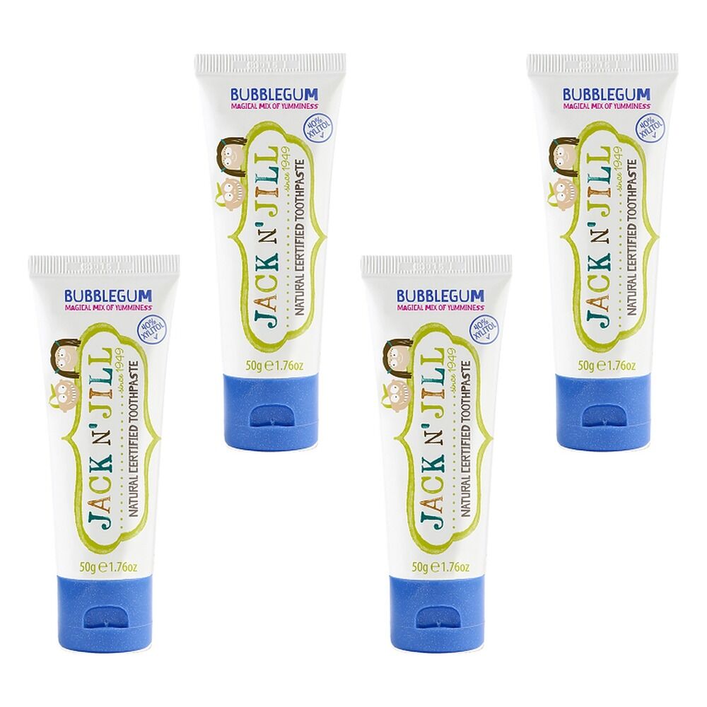 Jack N' Jill Natural Certified Toothpaste Bubblegum 50g Pack of 4