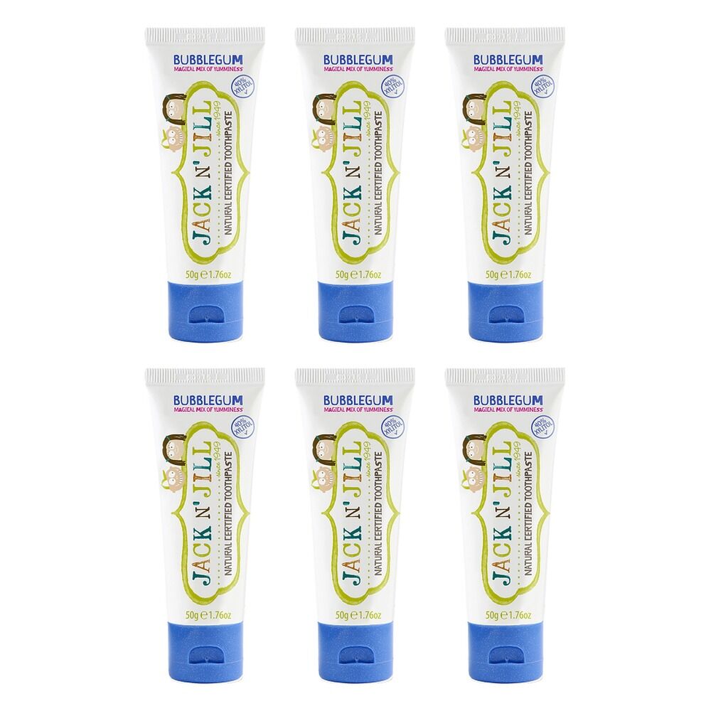 Jack N' Jill Natural Certified Toothpaste Bubblegum 50g Pack of 6