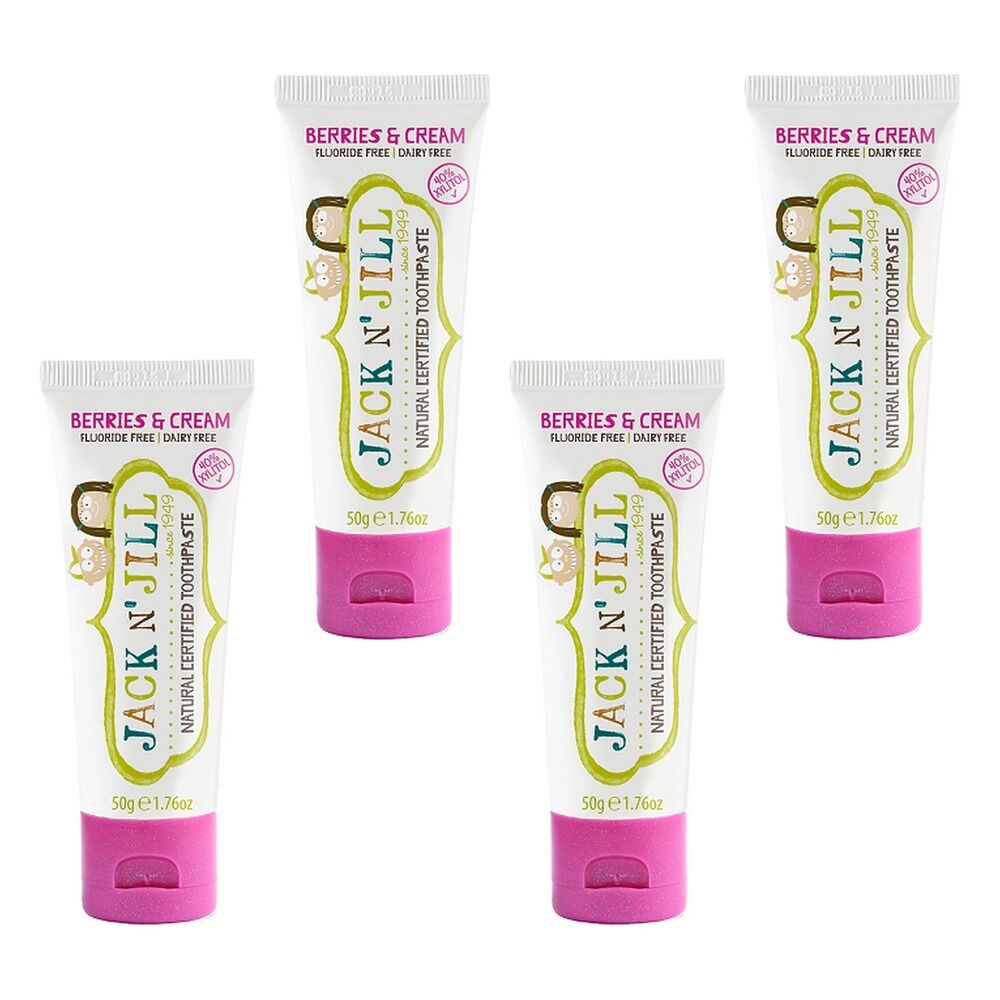 Jack N' Jill Natural Certified Toothpaste Berries & Cream 50g Pack of 4