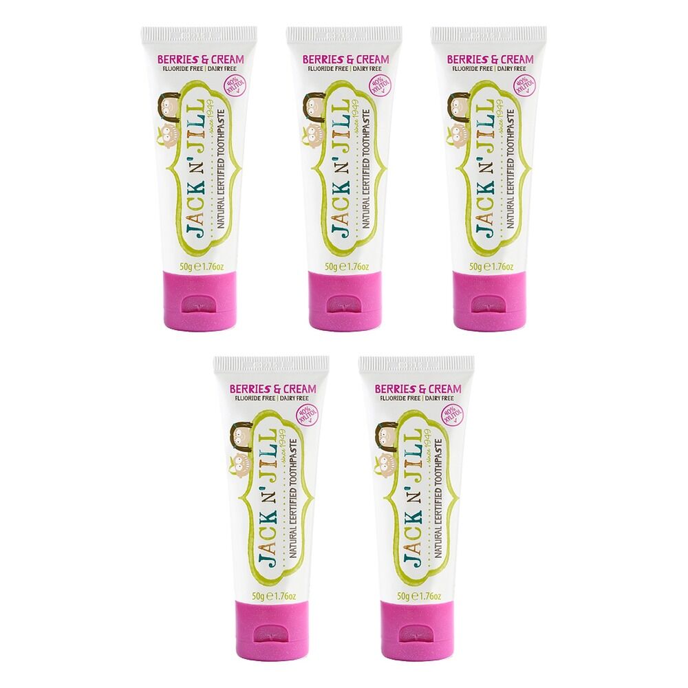 Jack N' Jill Natural Certified Toothpaste Berries & Cream 50g Pack of 5