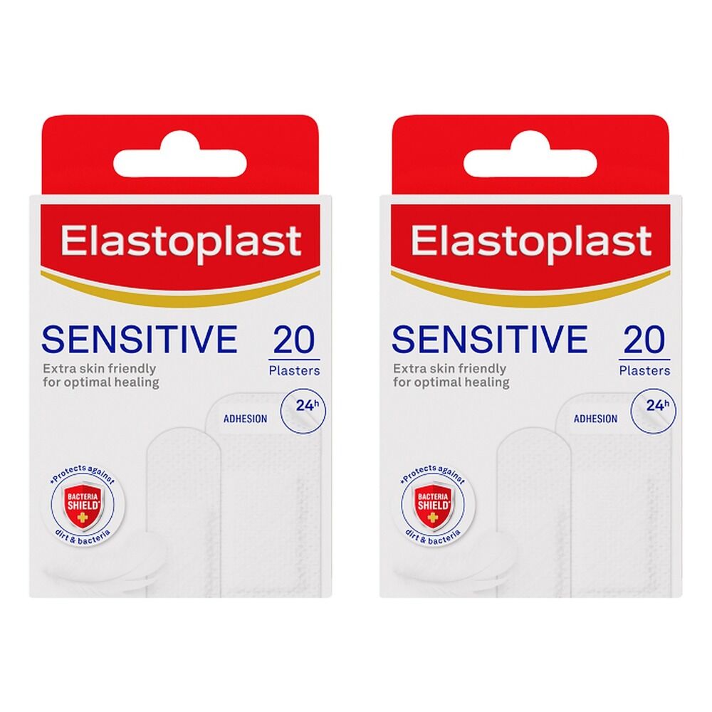 Elastoplast Sensitive Plasters 20 Pack Bundle of 2