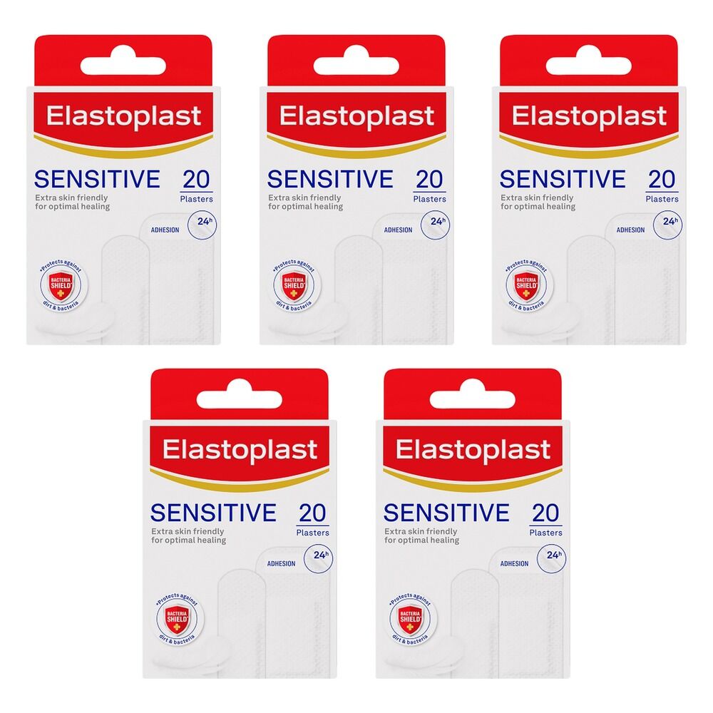 Elastoplast Sensitive Plasters 20 Pack Bundle of 5