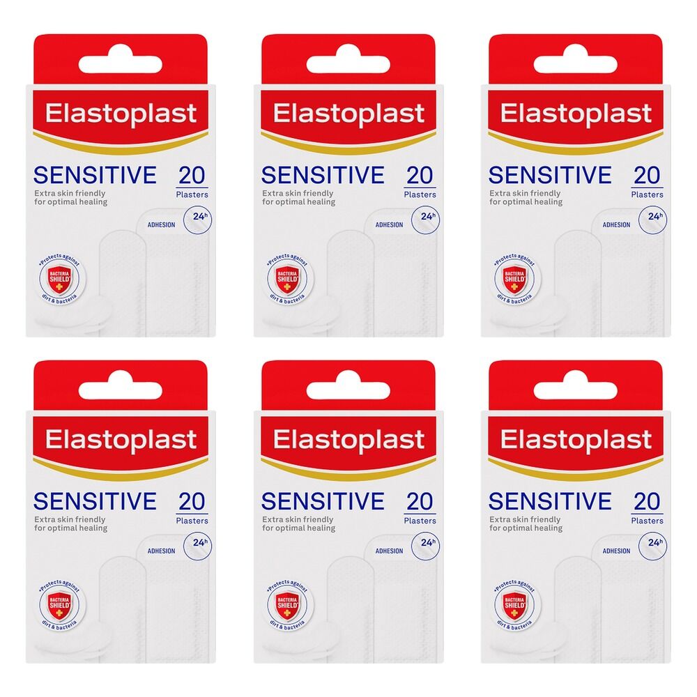 Elastoplast Sensitive Plasters 20 Pack Bundle of 6