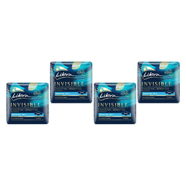 Libra Invisible Regular Pads with Wings 12 Pack x 6 Bundle of 4