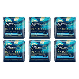 Libra Invisible Regular Pads with Wings 12 Pack x 6 Bundle of 6