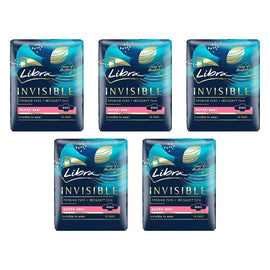 Libra Invisible Super Pads with Wings 10 Pack x 6 Bundle of 5