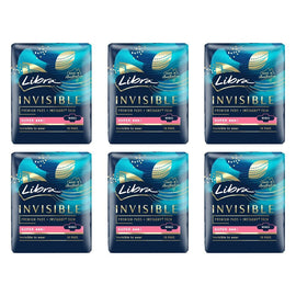 Libra Invisible Super Pads with Wings 10 Pack x 6 Bundle of 6