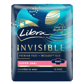 Libra Invisible Super Pads with Wings 10 Pack x 6