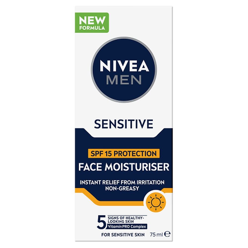 NIVEA MEN Sensitive Face Moisturiser SPF15 75mL