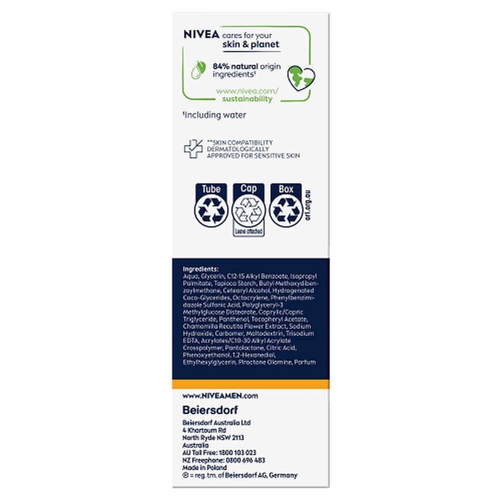 NIVEA MEN Sensitive Face Moisturiser SPF15 75mL