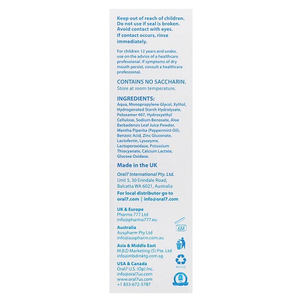 Oral7 Dry Mouth Spray with Active Enzymes 50mL x 6