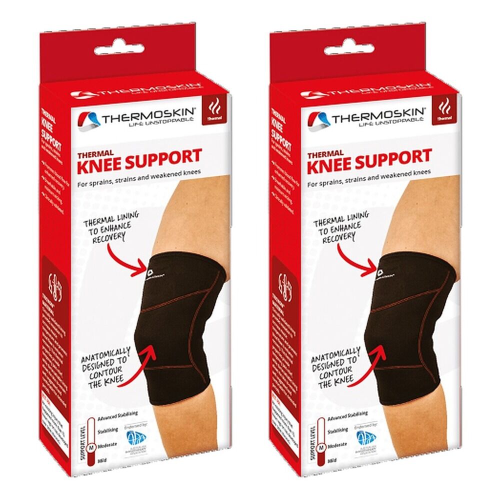 Thermoskin Thermal Knee Support Large Black Pack of 2