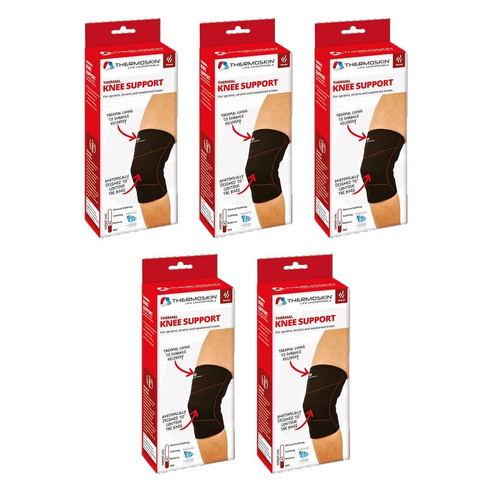 Thermoskin Thermal Knee Support Large Black Pack of 5