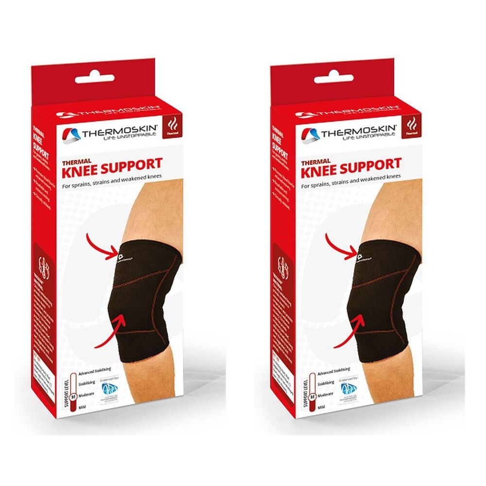 Thermoskin Thermal Knee Support Medium Black Pack of 2