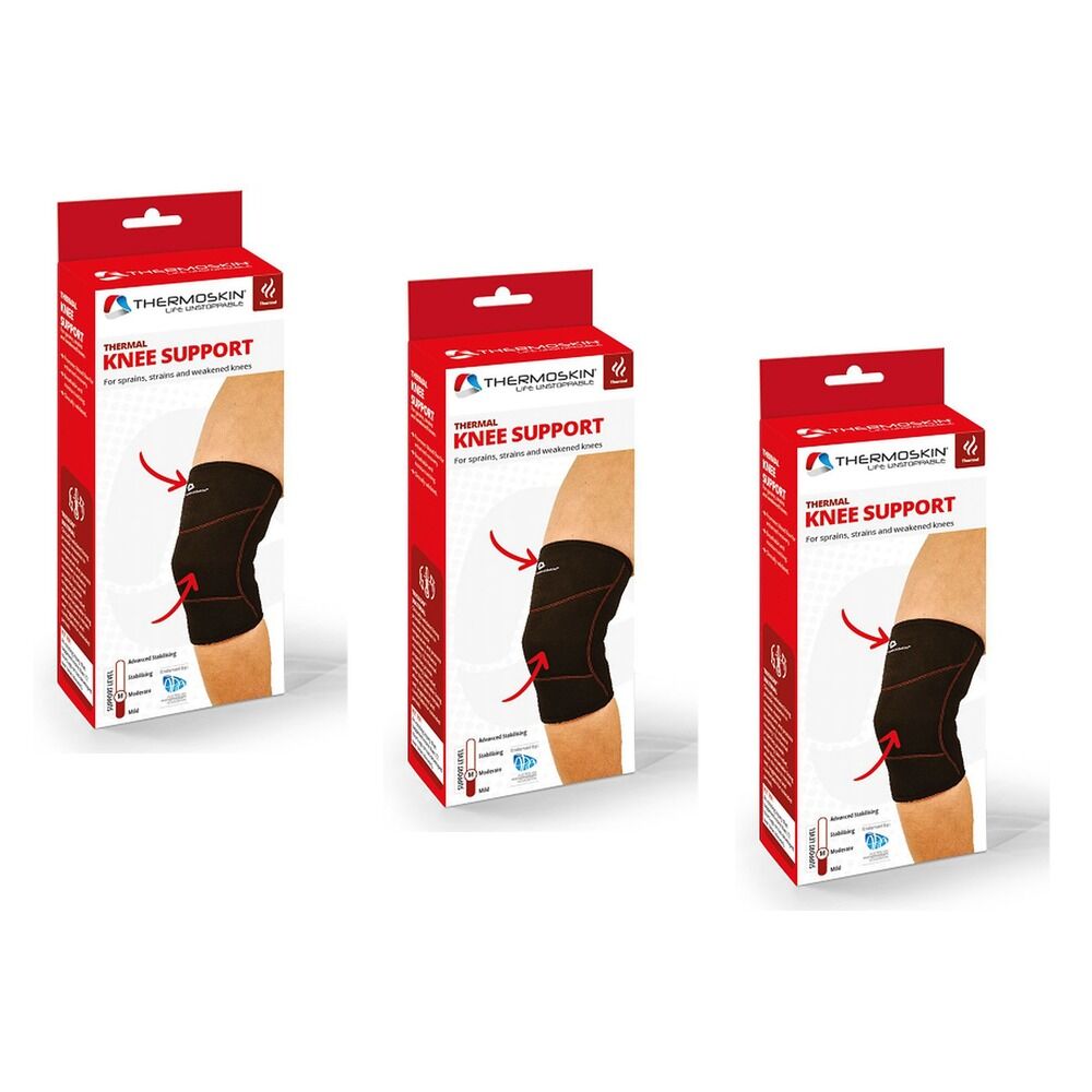 Thermoskin Thermal Knee Support Medium Black Pack of 3