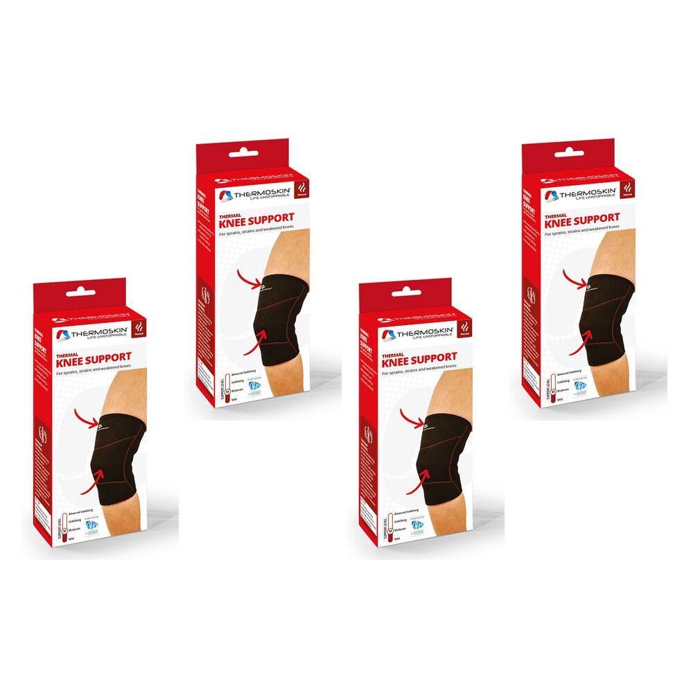 Thermoskin Thermal Knee Support Medium Black Pack of 4