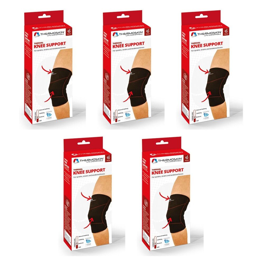 Thermoskin Thermal Knee Support Medium Black Pack of 5