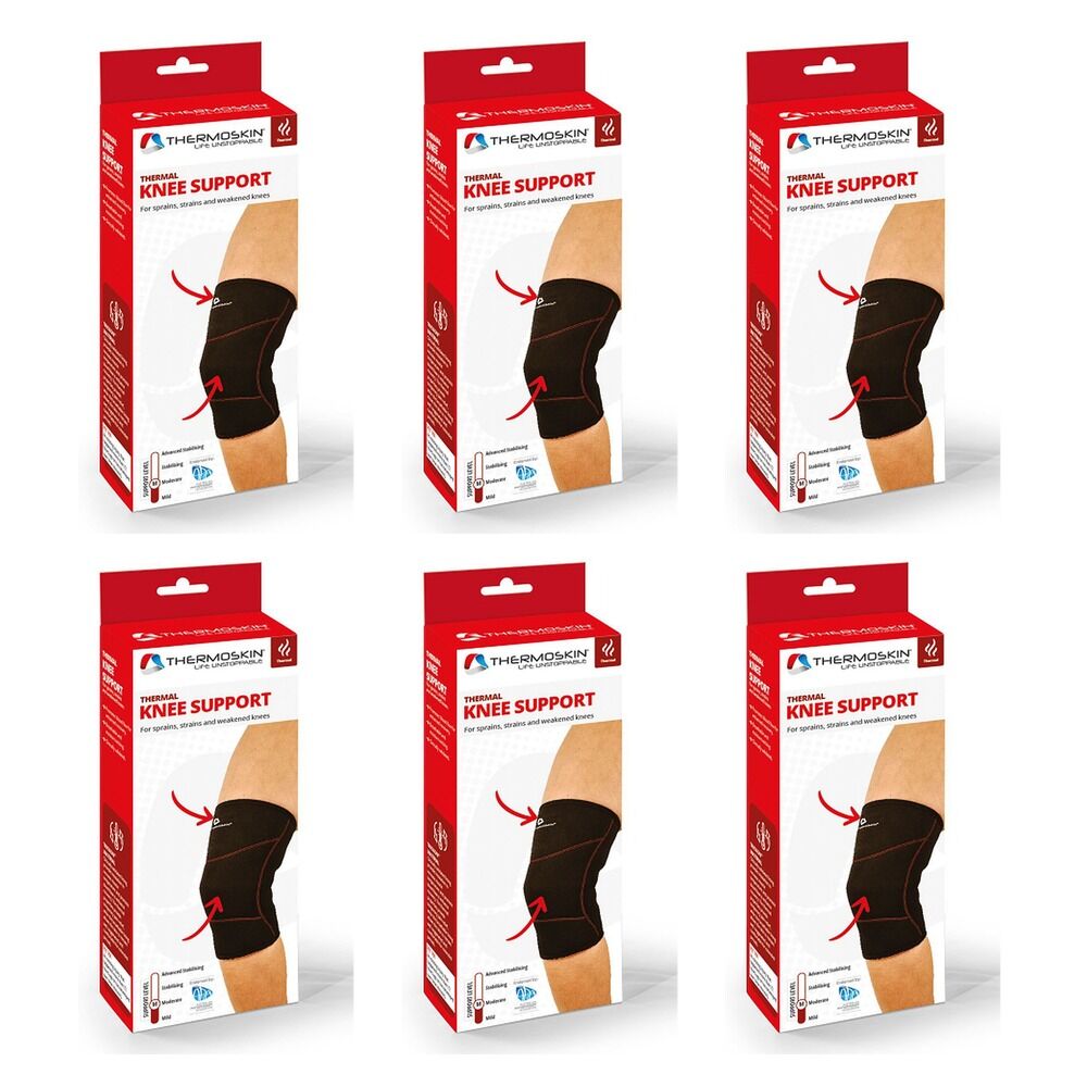 Thermoskin Thermal Knee Support Medium Black Pack of 6