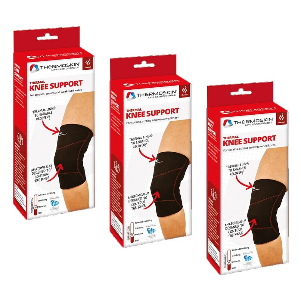 Thermoskin Thermal Knee Support Small Black Pack of 3