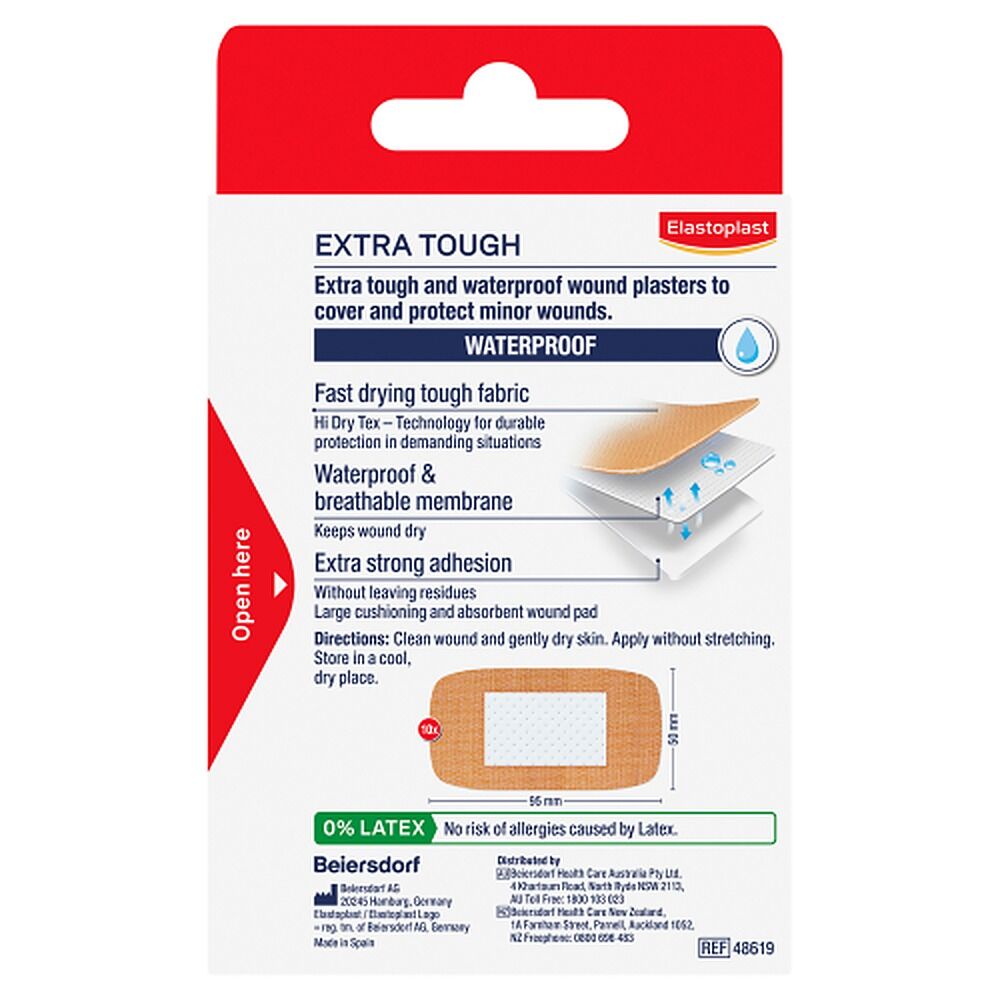 Elastoplast Extra Tough XL Waterproof Plasters 10 Pack