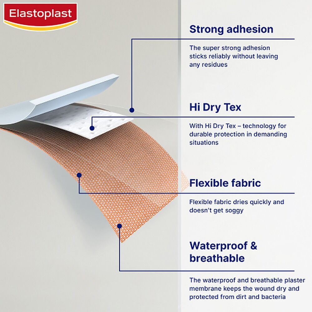 Elastoplast Extra Tough XL Waterproof Plasters 10 Pack