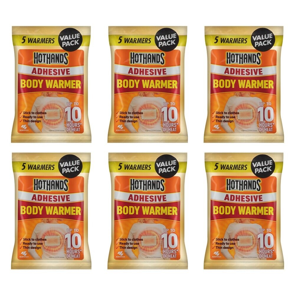 Hot Hands Adhesive Body Warmer 5 Pack x 6 Bundle of 6