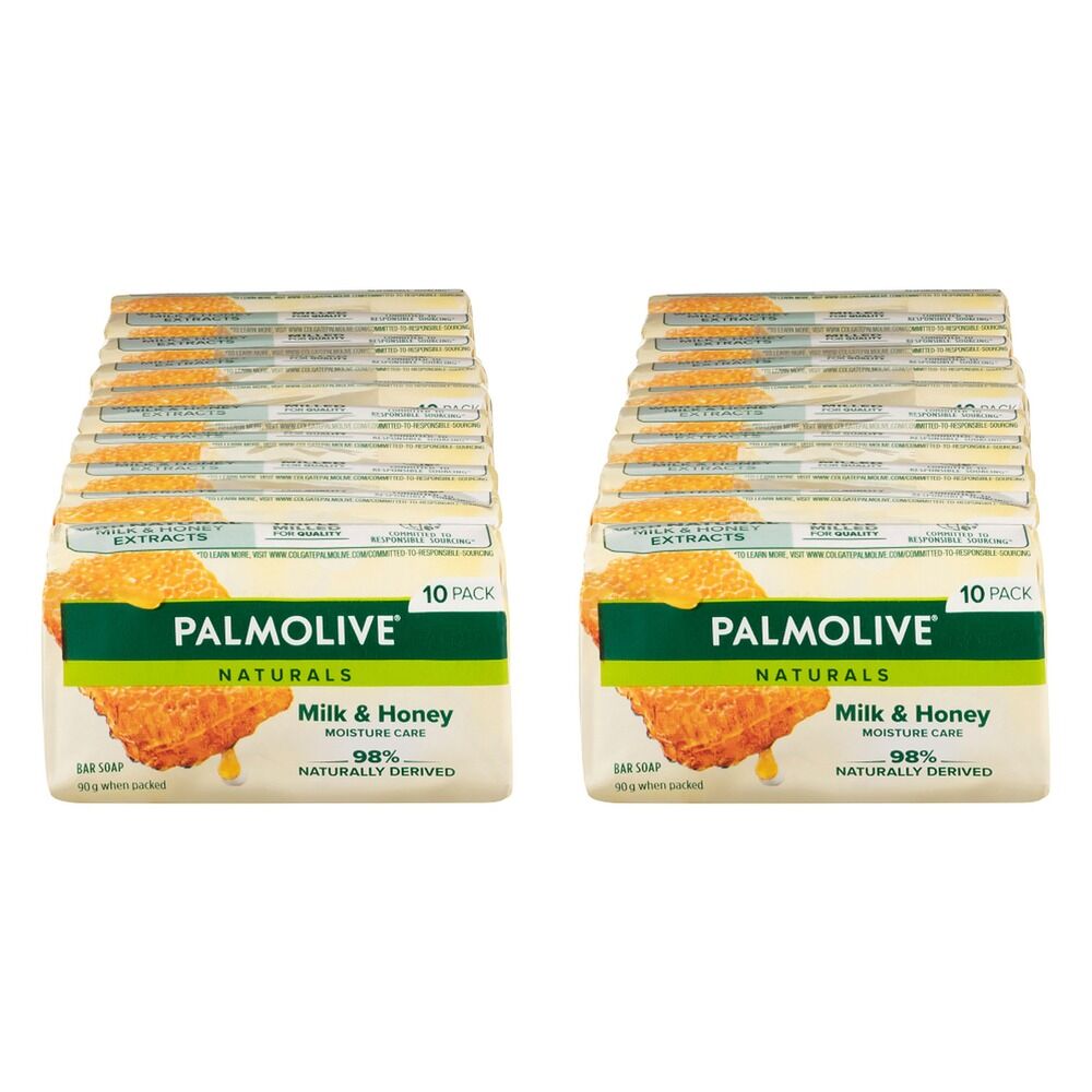 Palmolive Naturals Milk & Honey Bar Soap 10 Pack Bundle of 2