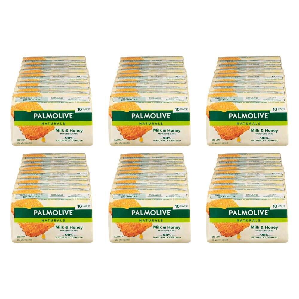Palmolive Naturals Milk & Honey Bar Soap 10 Pack Bundle of 6