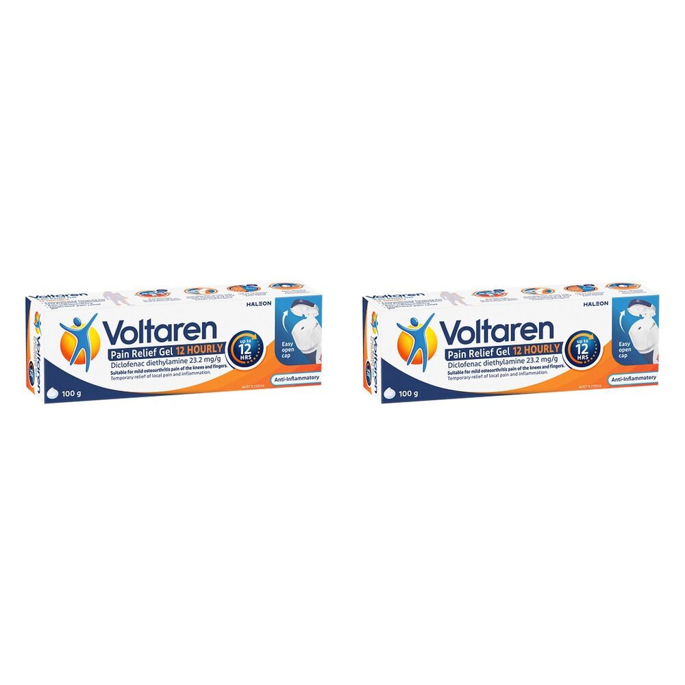 Voltaren Pain Relief Gel 12 Hourly 100g Pack of 2