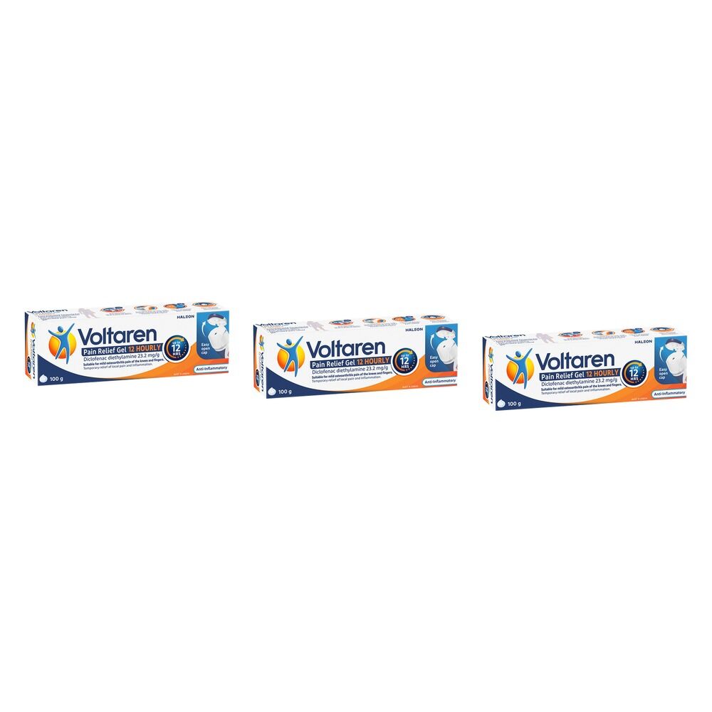 Voltaren Pain Relief Gel 12 Hourly 100g Pack of 3