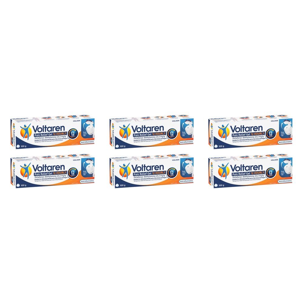 Voltaren Pain Relief Gel 12 Hourly 100g Pack of 6