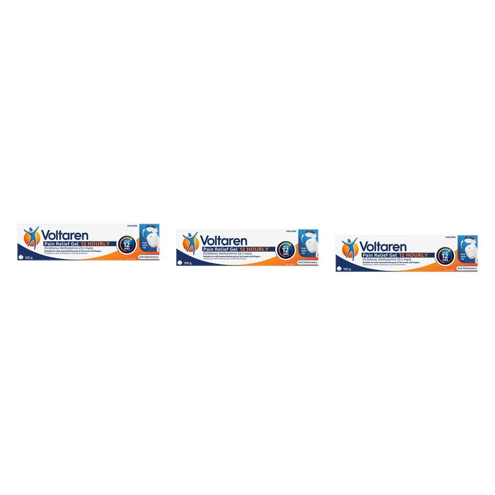 Voltaren Pain Relief Gel 12 Hourly 150g Pack of 3