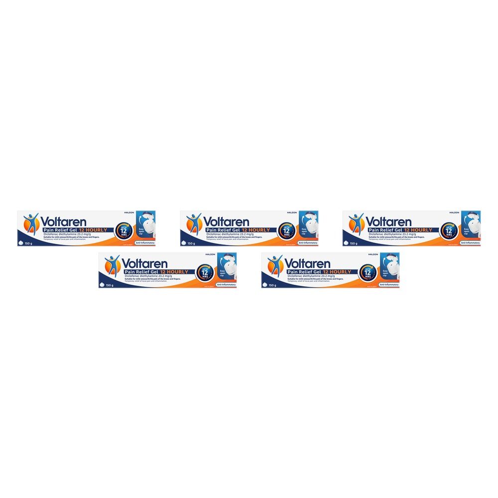 Voltaren Pain Relief Gel 12 Hourly 150g Pack of 5