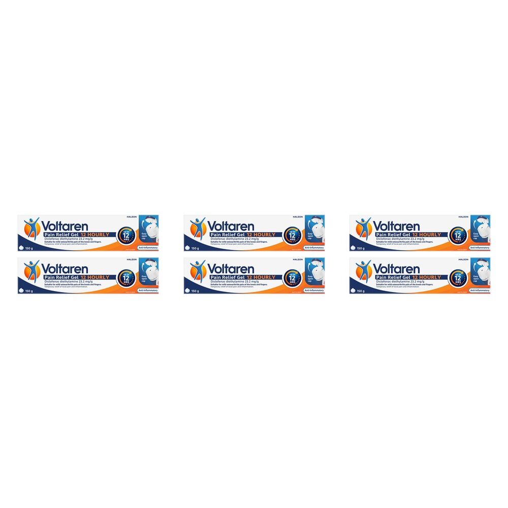 Voltaren Pain Relief Gel 12 Hourly 150g Pack of 6