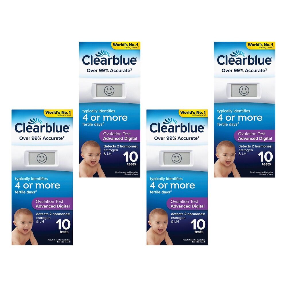 Clearblue Advanced Digital Ovulation Test 10 Pack Bundle of 4
