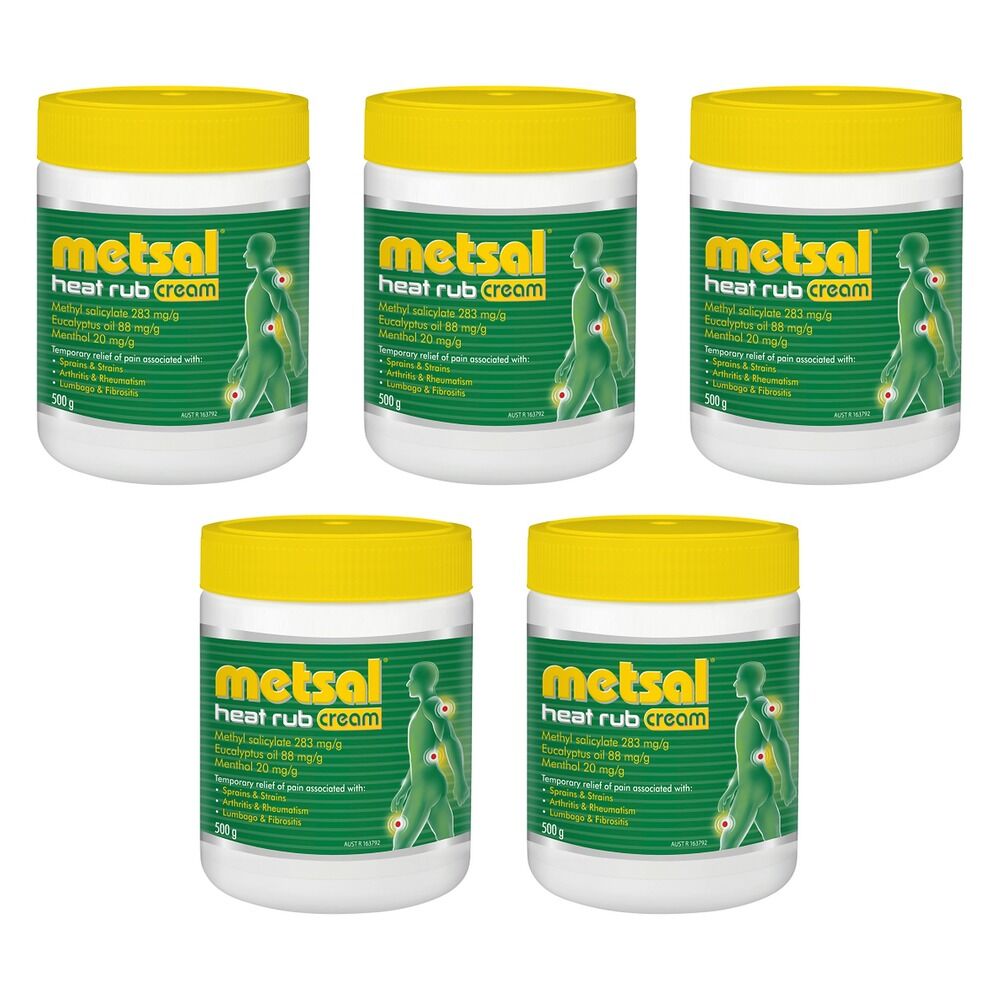 Metsal Heat Rub Cream 500g Pack of 5