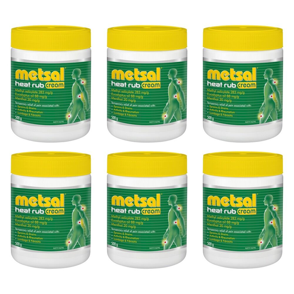 Metsal Heat Rub Cream 500g Pack of 6