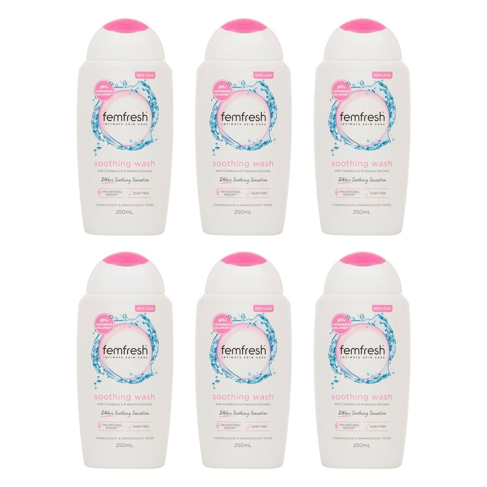 Femfresh Soothing Wash 250mL Pack of 6