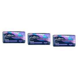 Libra Goodnights Extra Long & Wide Pads with Wings 6 Pack x 6 Bundle of 3