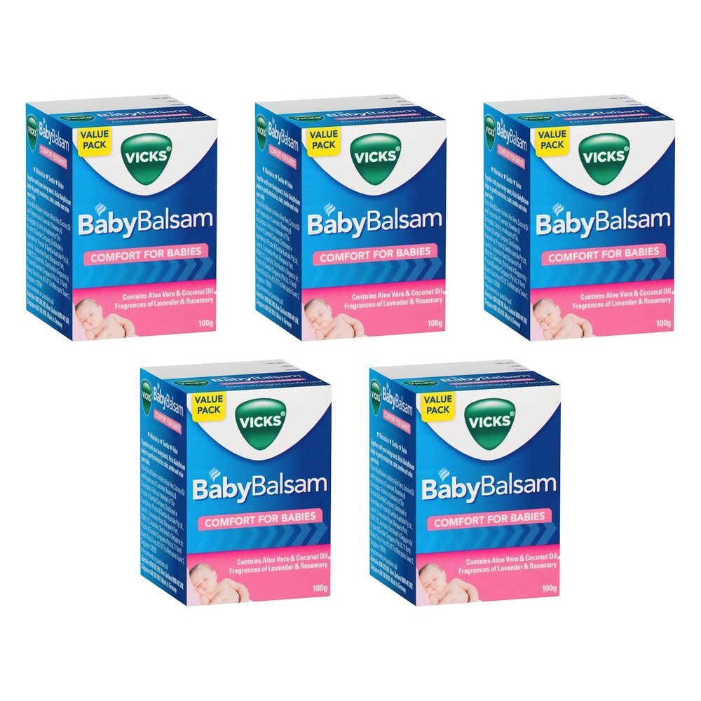 Vicks BabyBalsam Decongestant Rub 100g Pack of 5