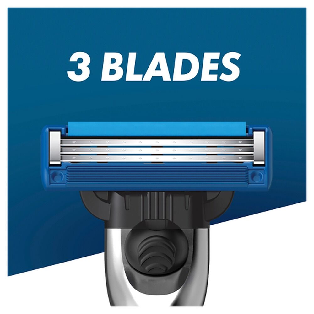 Gillette Mach3 Turbo Razor Handle + 2 Cartridges 3 Piece Set
